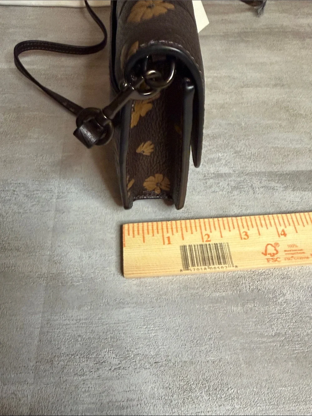 COACH- Hayden Brown Floral Leather Crossbody Bag with Tan Flowers NWT
